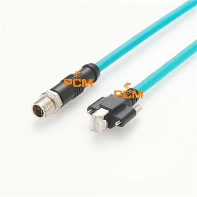 Skrūvējams RJ45 līdz M12 X-koda gige redzes kabelis